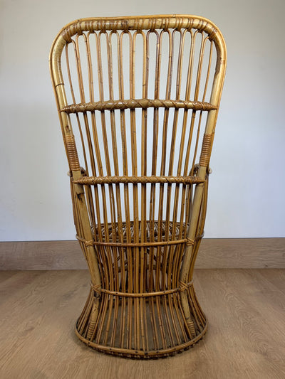 Poltrona rattan anni '60