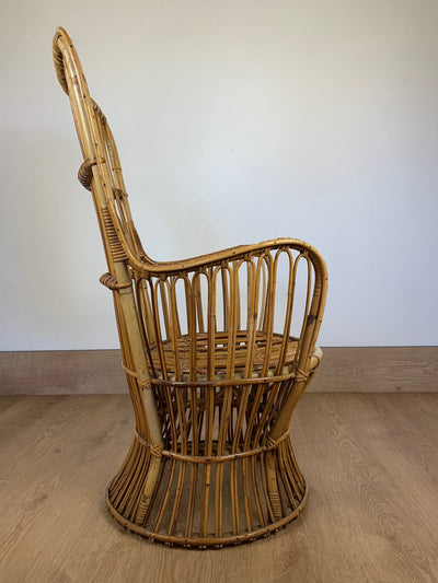 Poltrona rattan anni '60
