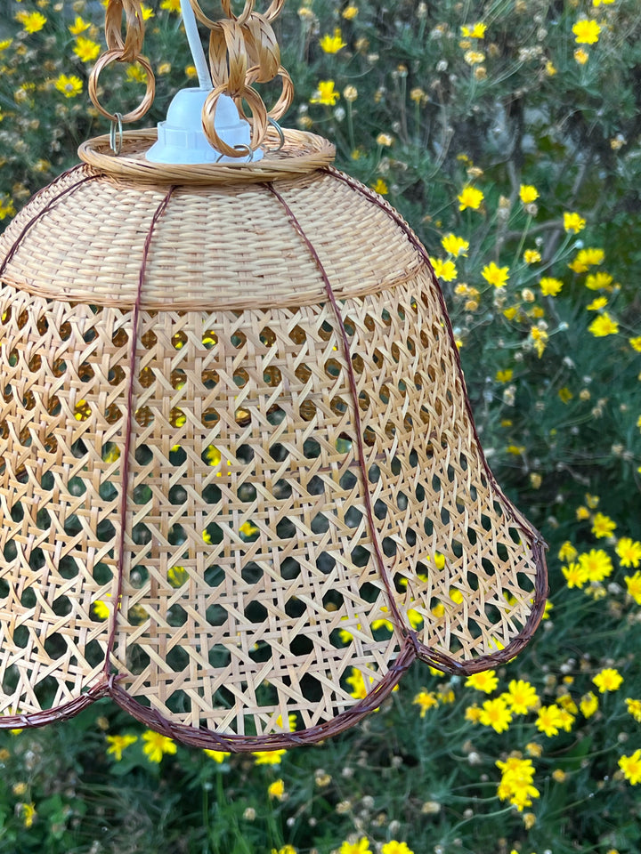 Lampadario cappello paglia vienna vintage