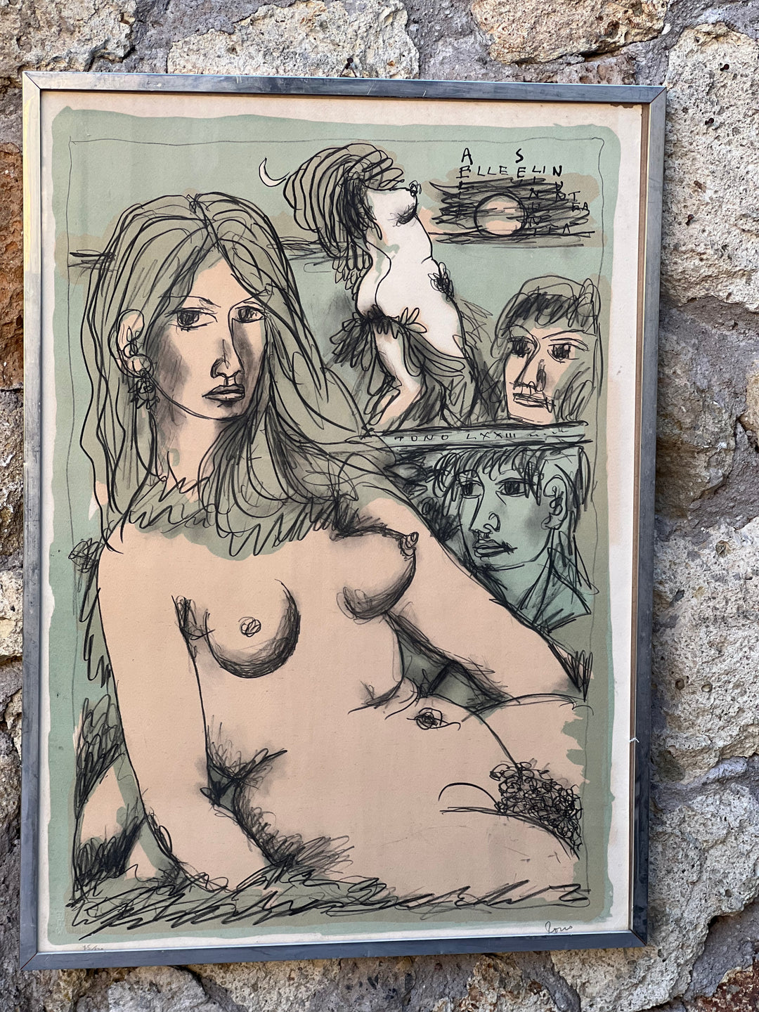Litografia Tono Zancanaro "Selinuntea II"