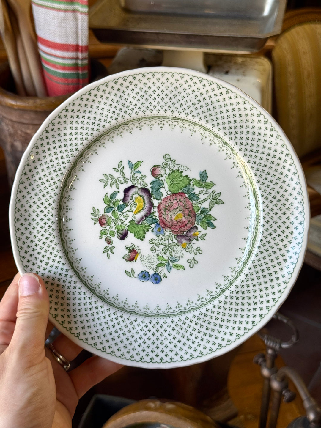 Piattini Mason’s Paynsley in ironstone inglese decoro floreale vintage