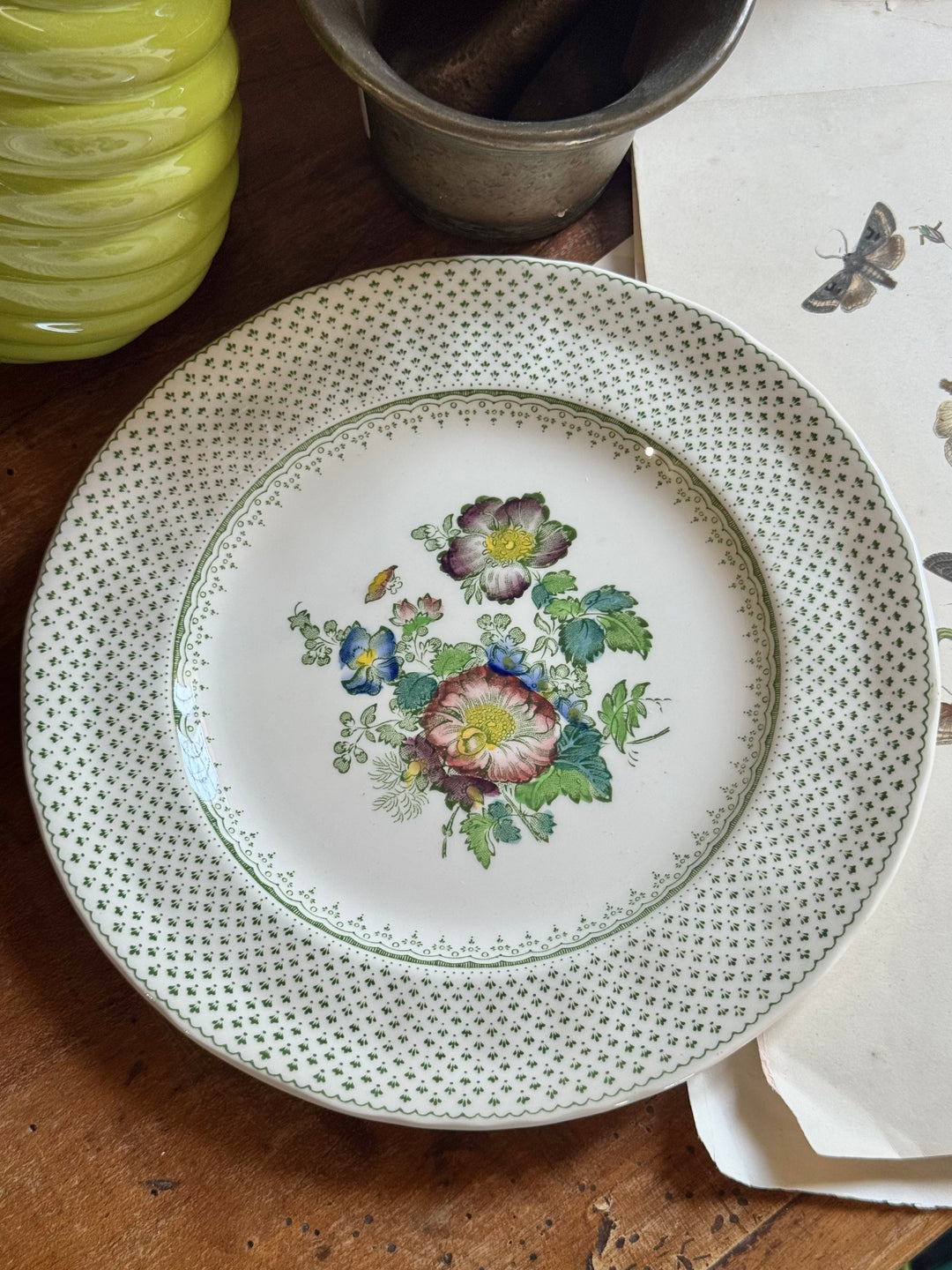 Piattini Mason’s Paynsley in ironstone inglese decoro floreale vintage
