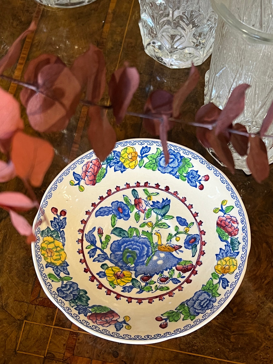 Piattino in ceramica Mason’s Made in England con elegante decoro "regency".  Misure 15x2 cm&nbsp;
