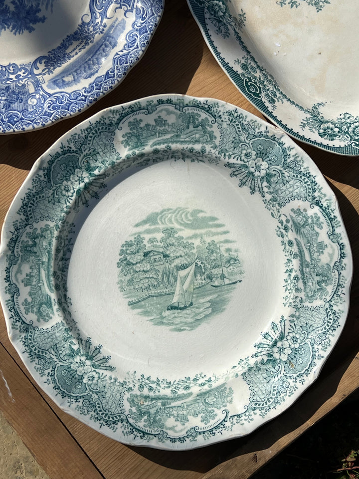 Piatto ceramica Gustavsberg decoro transfer