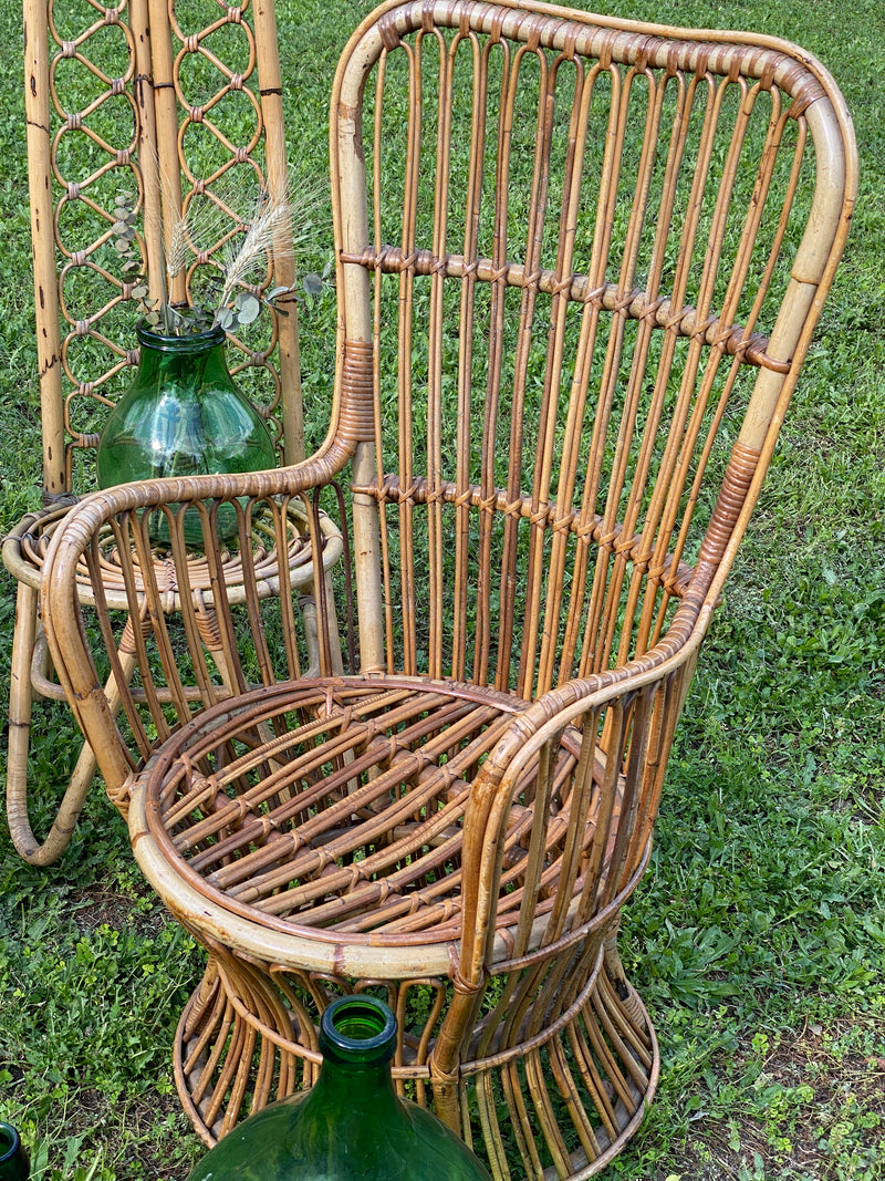 Poltrona rattan anni &