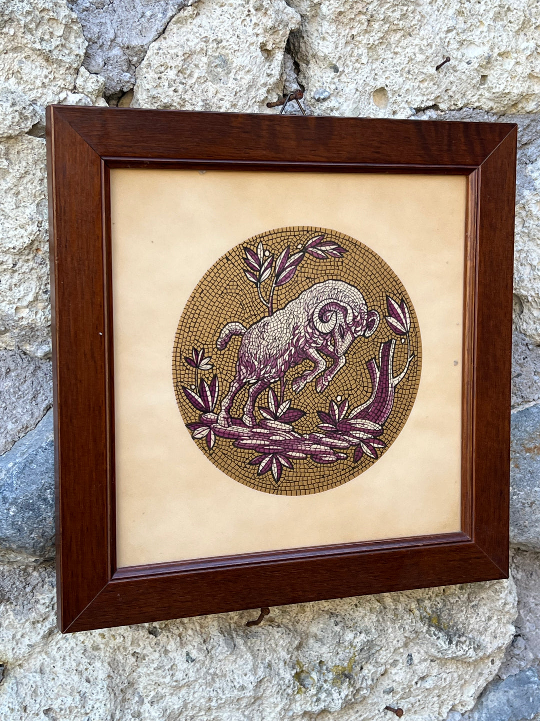 Quadro “Ariete” effetto mosaico decorativo su mattonella