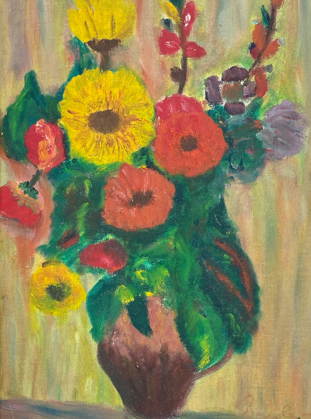 Quadro olio su tela bouquet