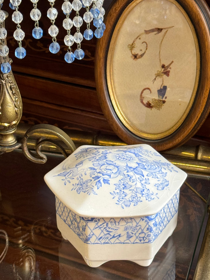 Scatola ceramica Mason's decoro floreale Stratford vintage 