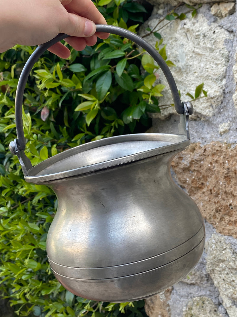 Secchiello peltro con manico