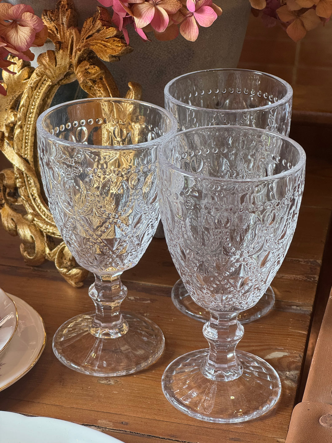 Set calici in vetro decorato elegante