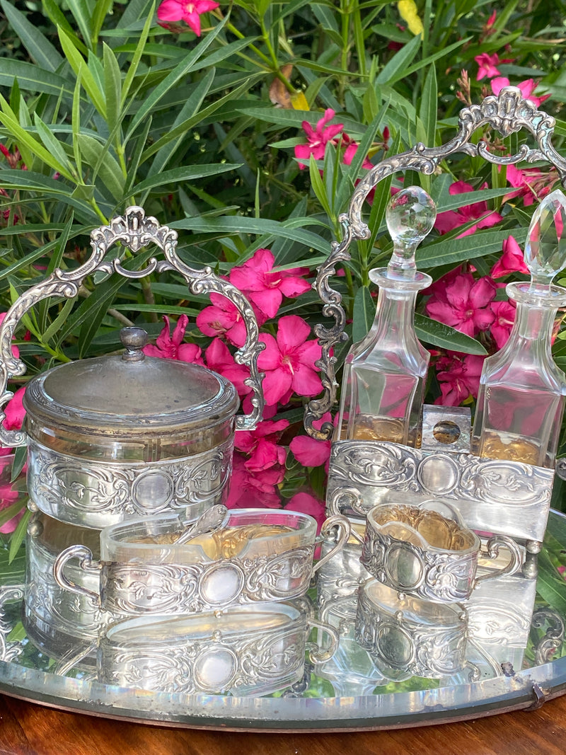 Set da cruet argento cristallo &