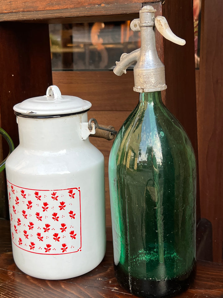 Vecchio Sifone seltz vetro verde vintage
