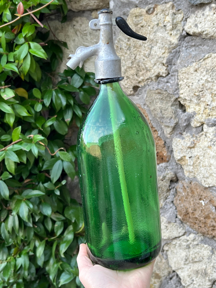 Vecchio Sifone seltz vetro verde vintage