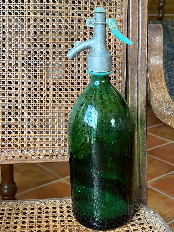 Vecchio Sifone seltz vetro verde vintage