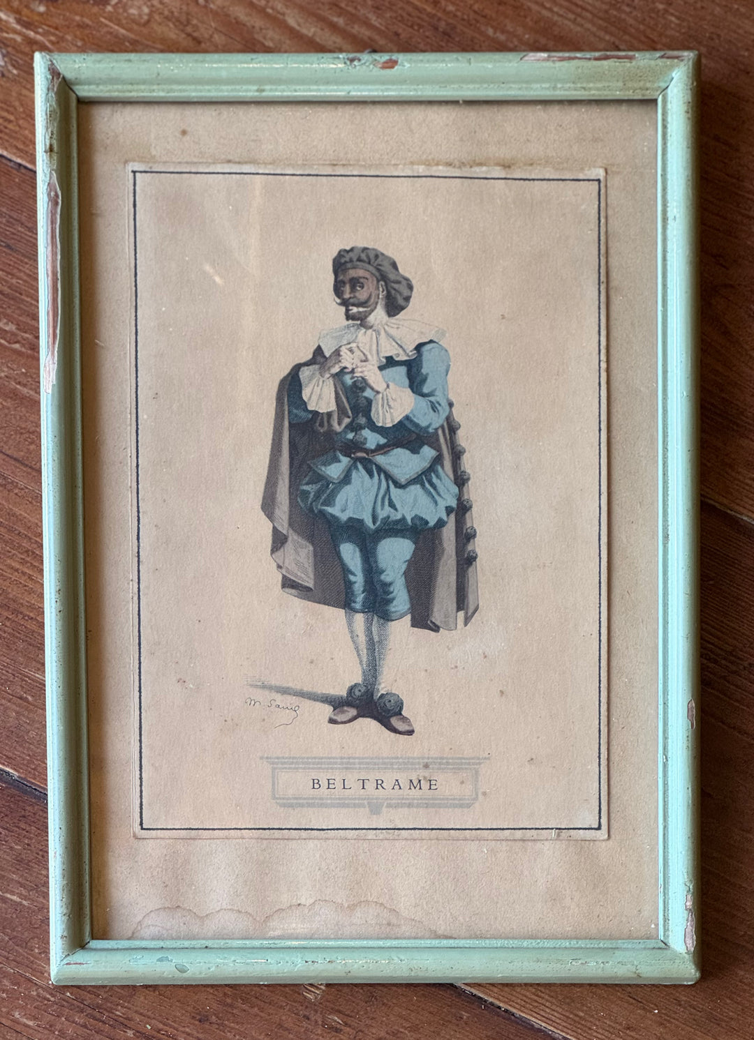 Serie vecchie Stampe personaggi commedia dell’Arte carnevaleschi incorniciati