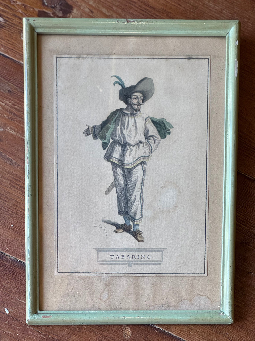 Serie vecchie Stampe personaggi commedia dell’Arte carnevaleschi incorniciati