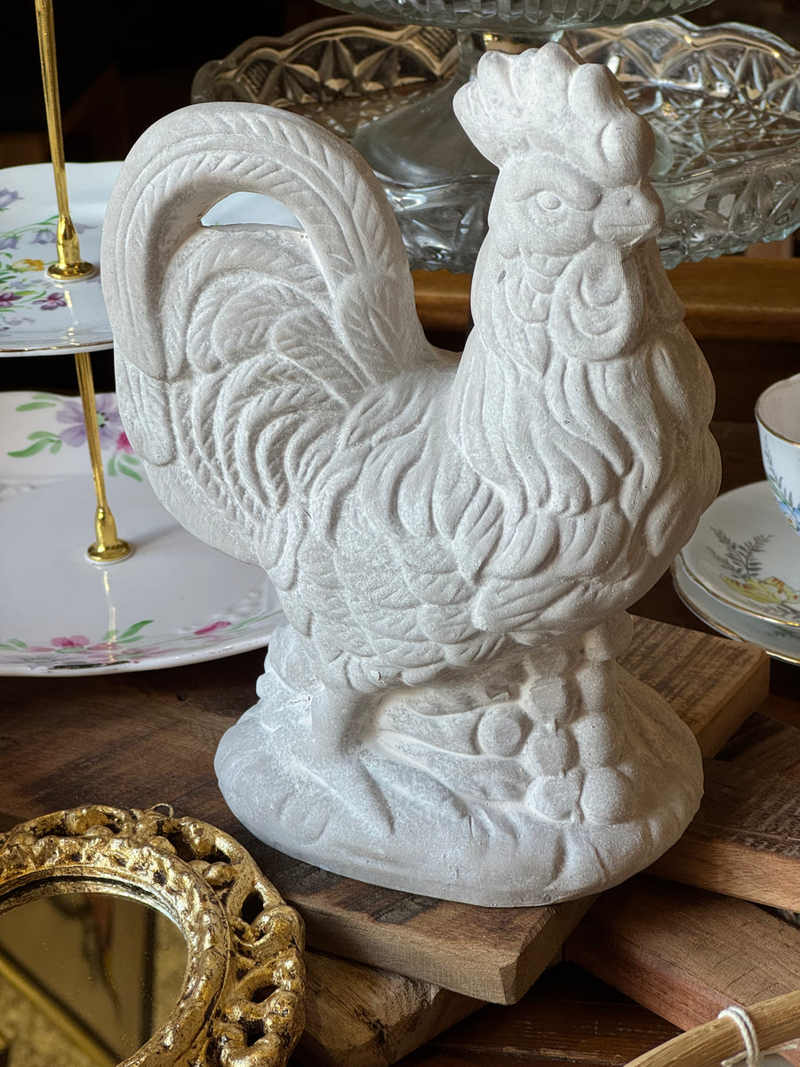 Gallo decorativo vintage effetto pietra stile rustico