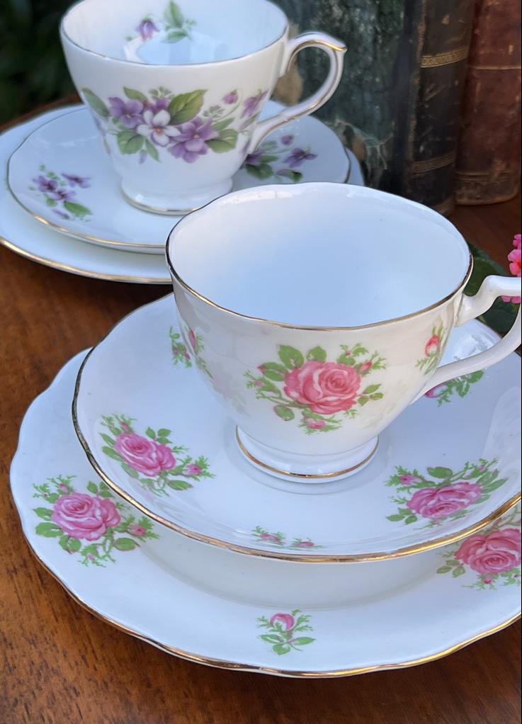 Trio tazza da tè in porcellana inglese Melba Bone China