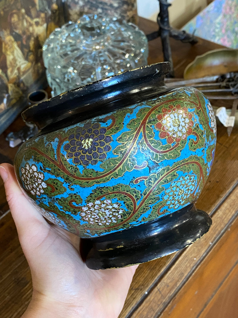 Vaso cloisonée smaltato