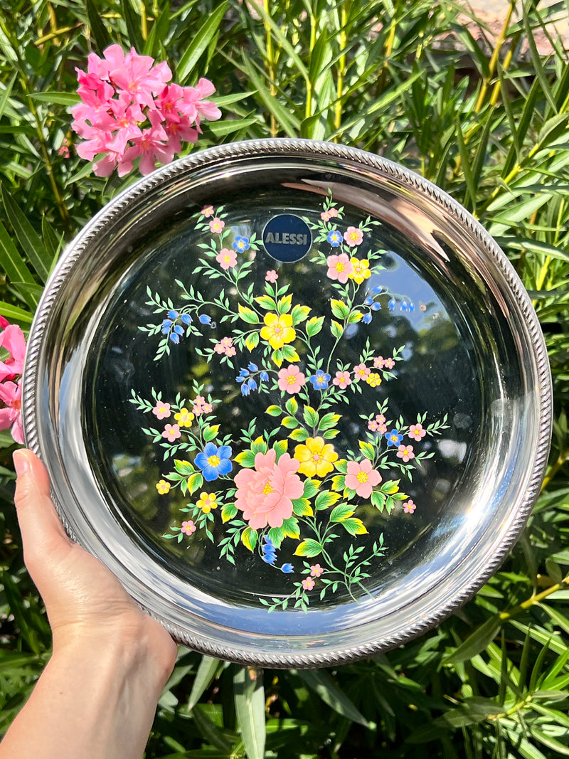 Vassoio acciaio inox Alessi fiori