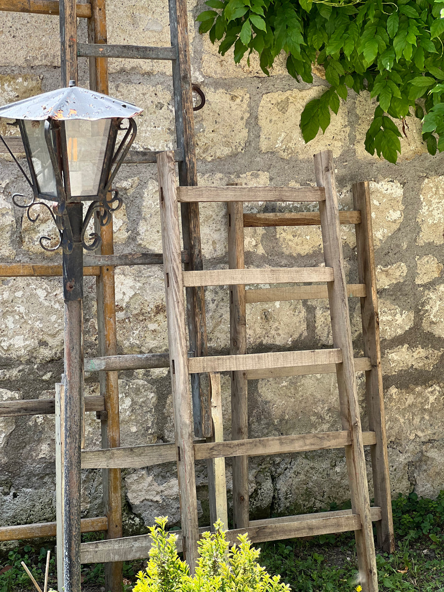 Vecchia Scaletta in legno caratterizzata da un design rustico e autentico. Questo elemento decorativo è perfetto per aggiungere un tocco vintage a qualsiasi ambiente, ideale da utilizzare per appendere coperte, asciugamani o oggetti.

Misure 59x19x139h cm&nbsp;