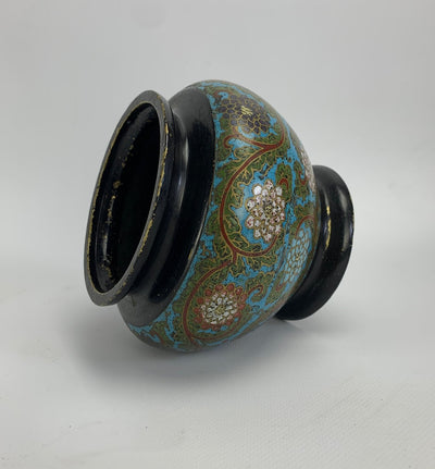 Vaso cloisonée smaltato