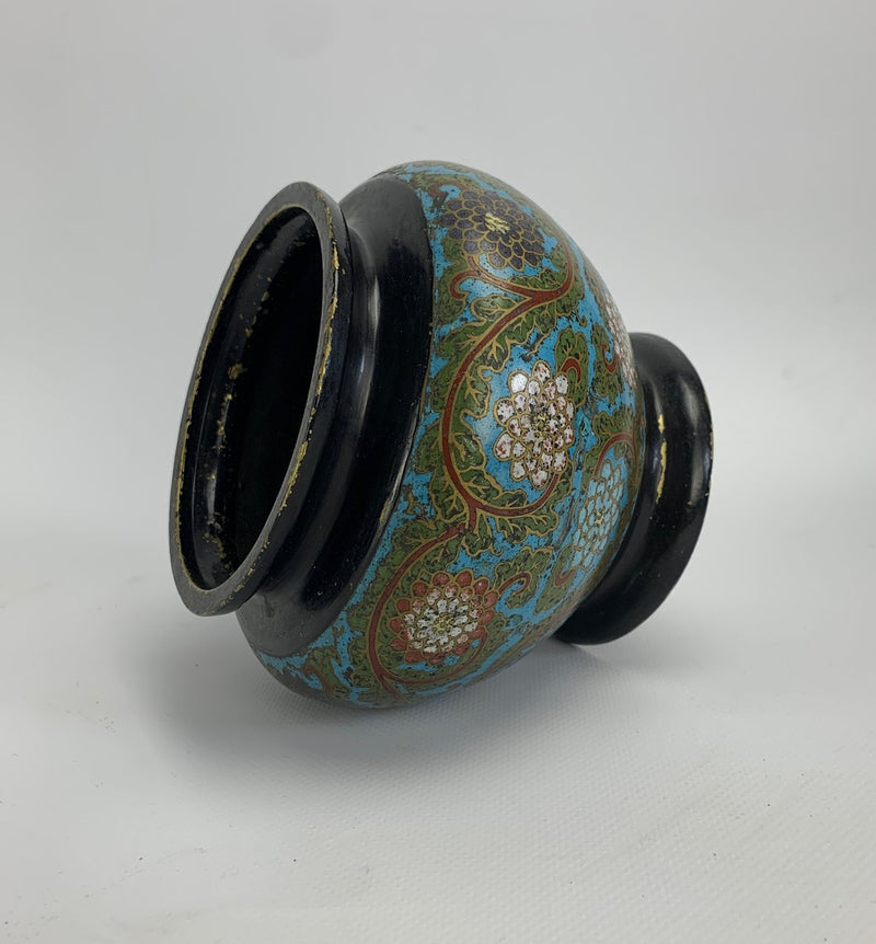 Vaso cloisonée smaltato