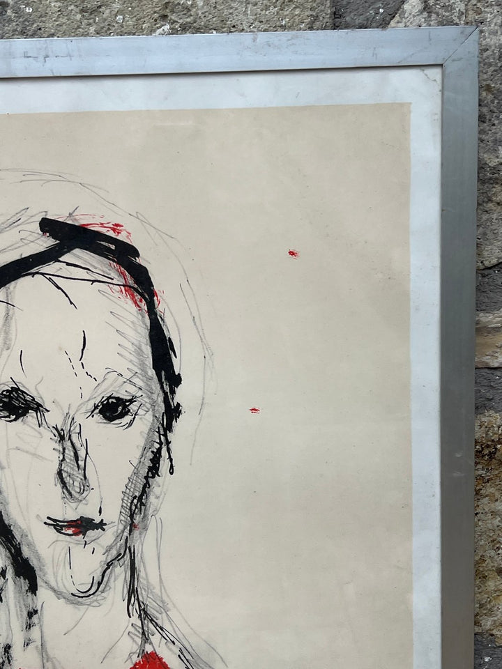 Litografia Ritratto Espressivo Ernesto Treccani