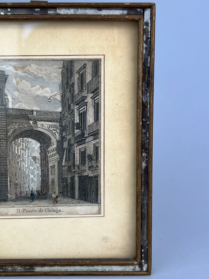 Set di 4 incisioni Roma antica colorate a mano XIX secolo