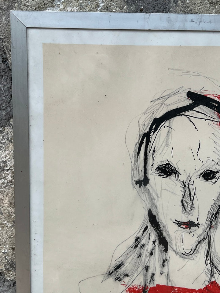 Litografia Ritratto Espressivo Ernesto Treccani