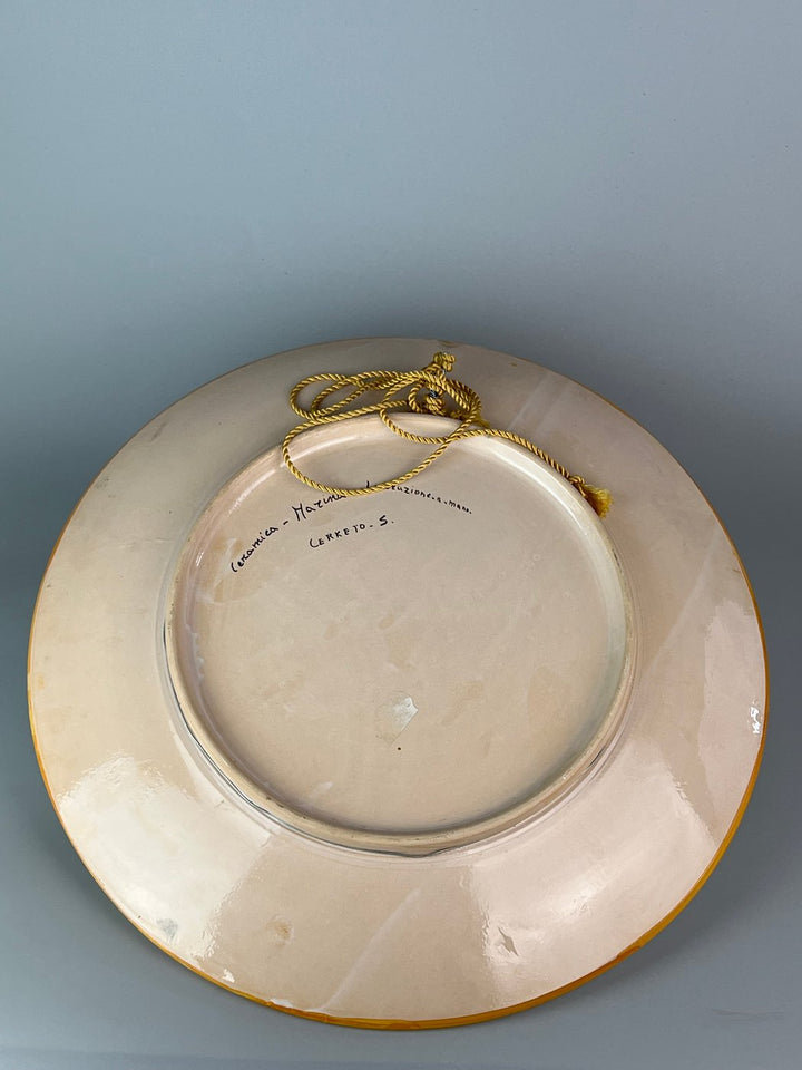 Piatto da parete ceramica dipinta Cerreto Sannita