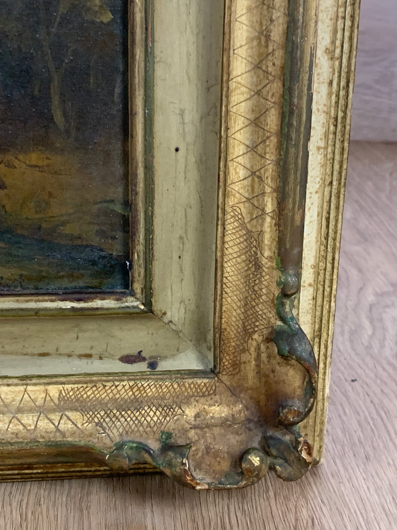 Quadro campagna ad olio primi novecento