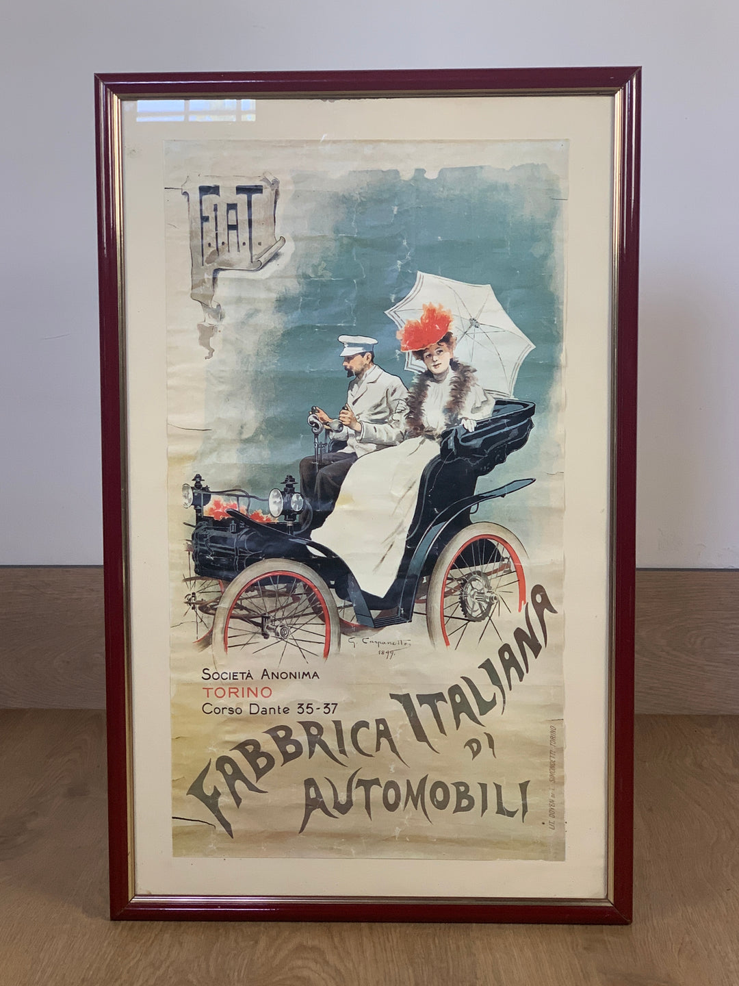 Stampa vintage Fiat "Fabbrica italiana di Automobili"