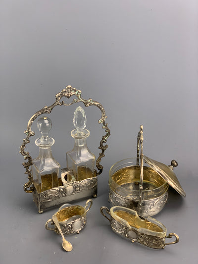 Set da cruet argento cristallo '900