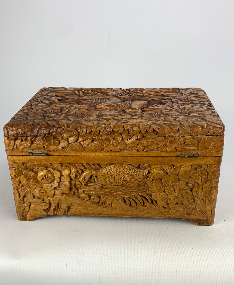 Scatola orientale legno intarsiato