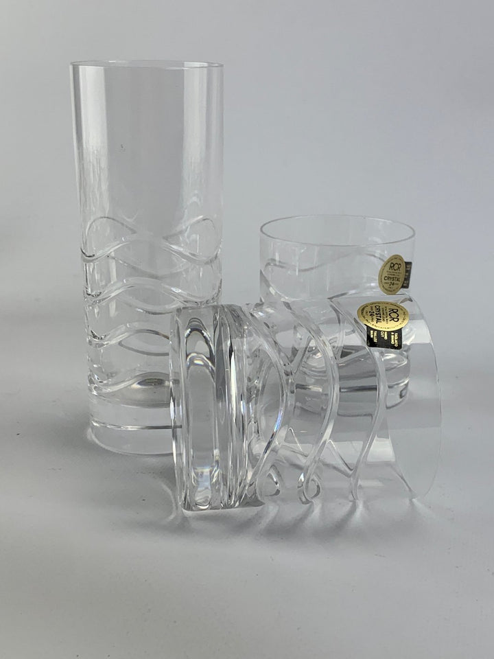 Servizio bicchieri cristallo RCR da sei in tre misure