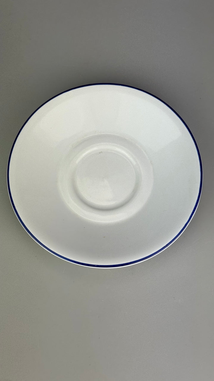Servizio da tè vintage Cipa Italia per 10 persone in ceramica bianca e blu
