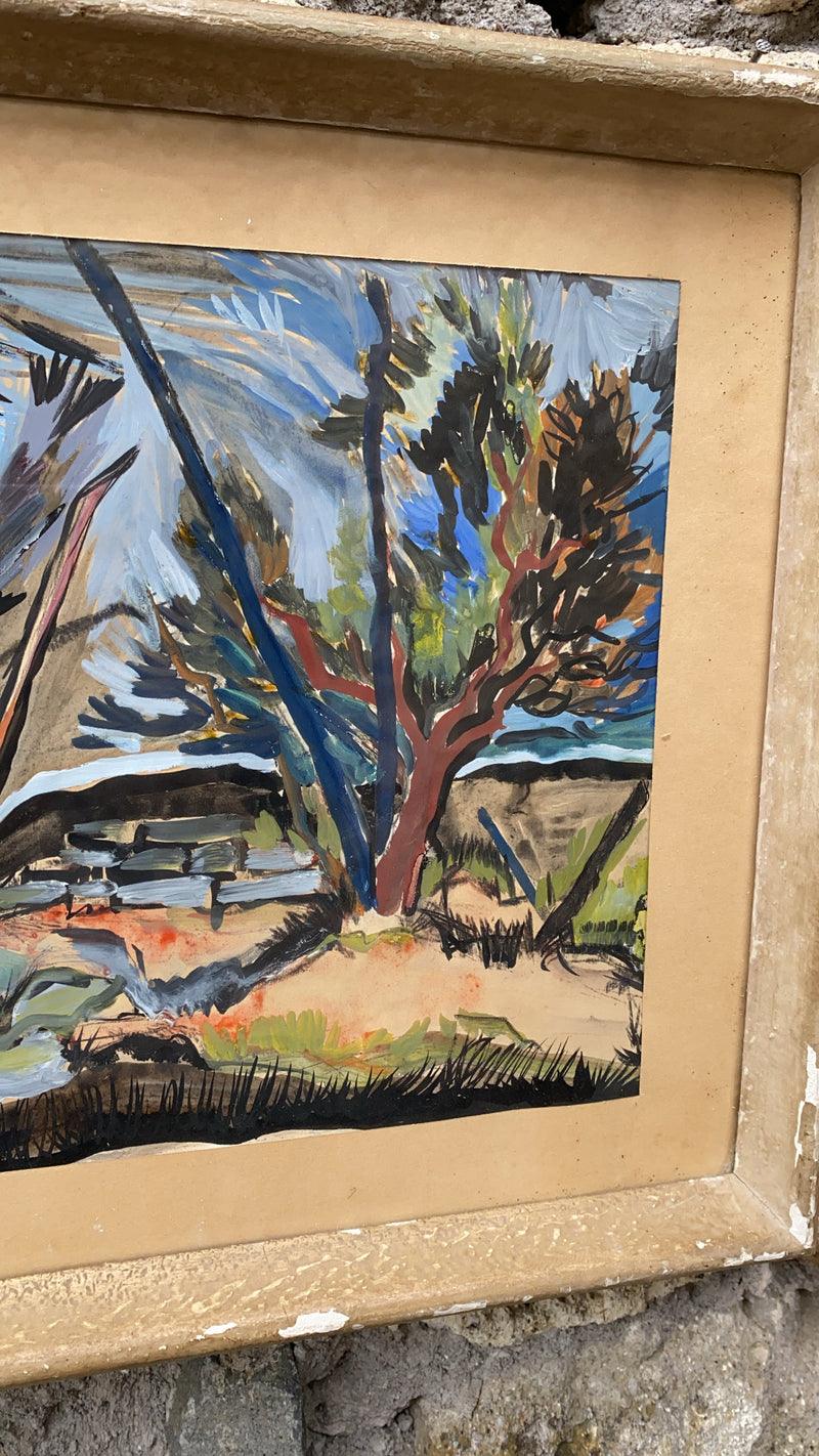 Quadro Paesaggio a tempera