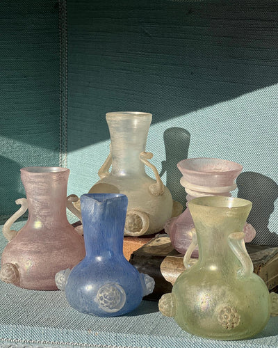 Vasetto vetro Murano blu