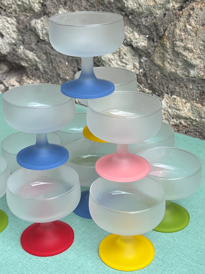 Servizio dodici coppe vintage macedonia gelato multicolore