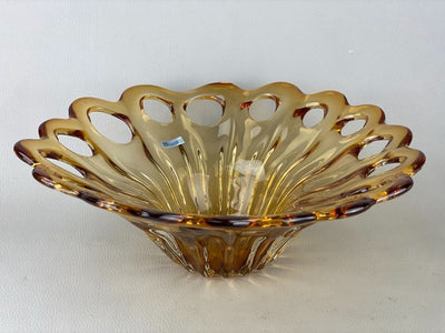 Centrotavola vetro ambra Henriette vintage
