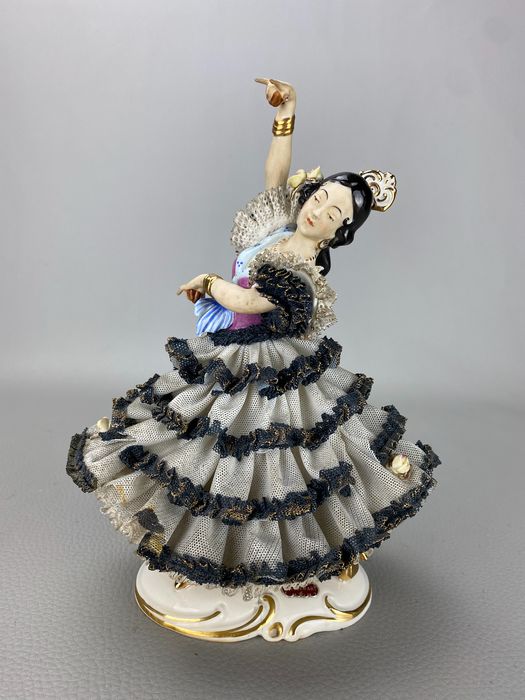 Statuina Ballerina flamenco porcellana Alka Dresden