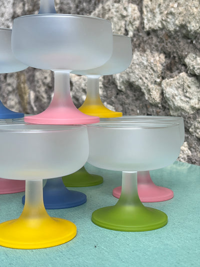 Servizio dodici coppe vintage macedonia gelato multicolore