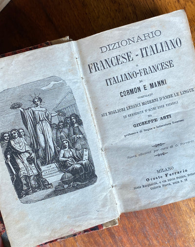 Dizionario Francese-Italiano e Italiano- Francese di Cormon e Manni Milano Oreste Ferrario della metà del '800.