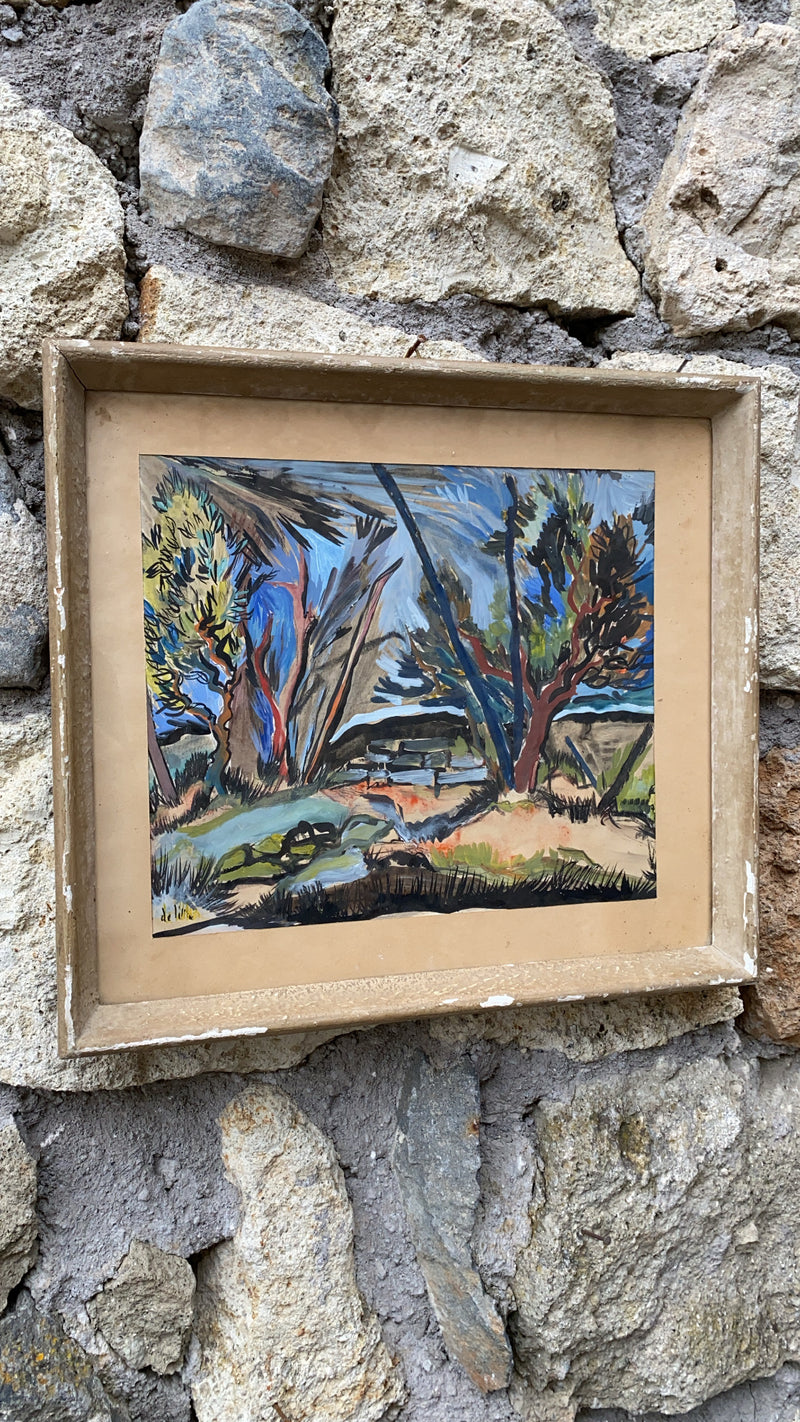 Quadro Paesaggio a tempera