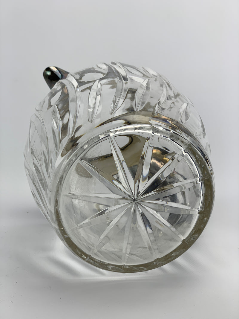 Caraffa cristallo e metallo argentato