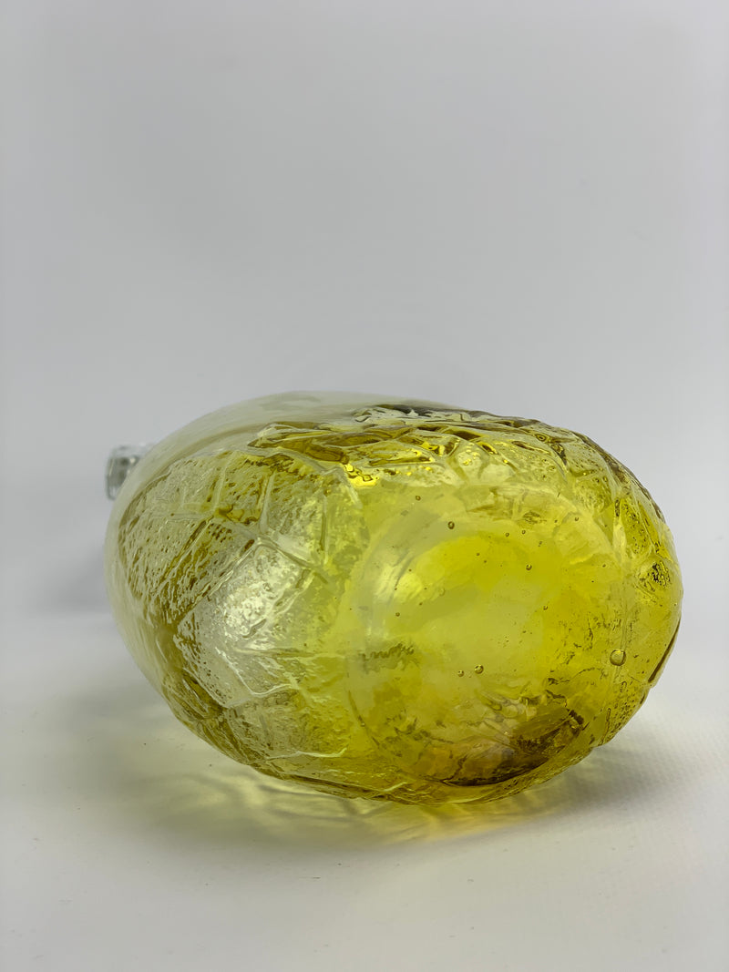 Bottiglia vetro giallo forma ovale