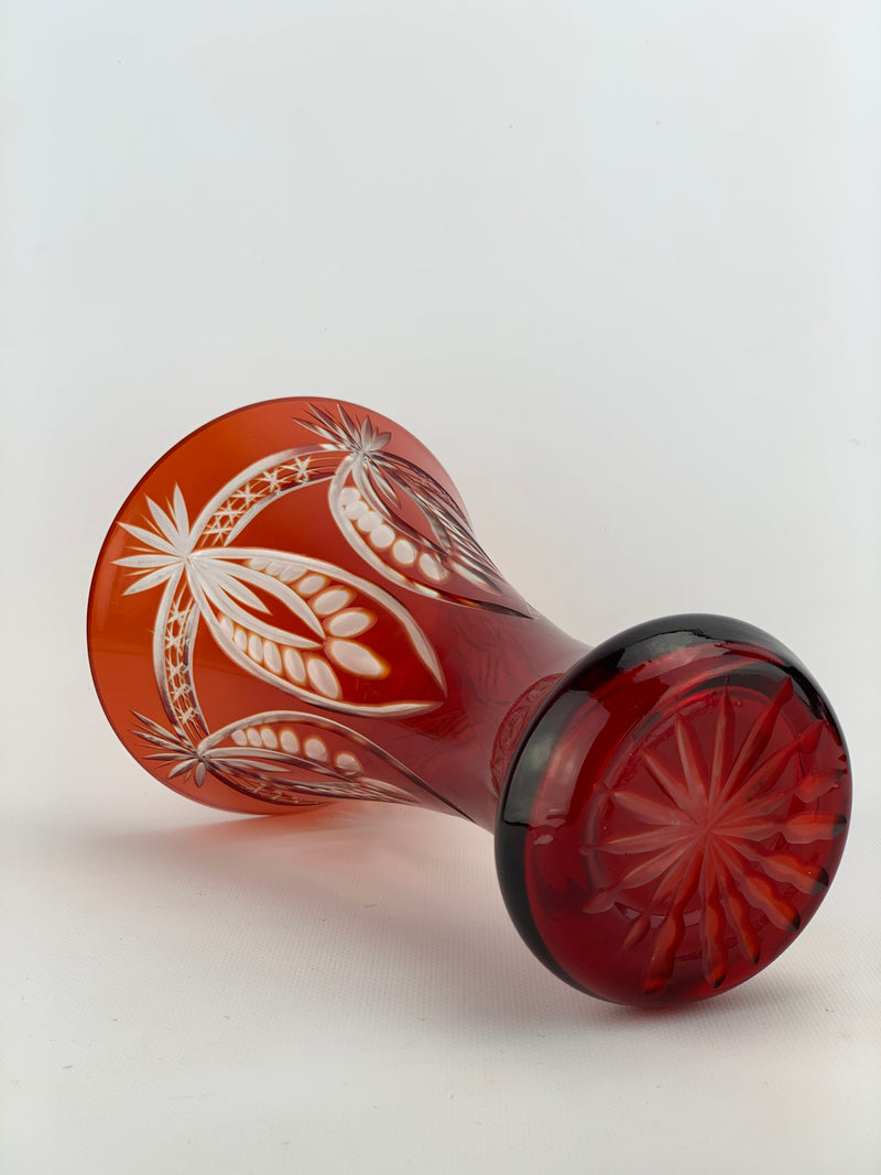 Vaso cristallo Bohemia rosso