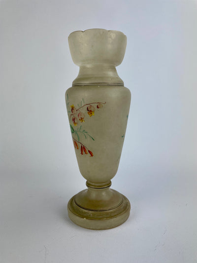 Vaso vetro opalino dipinto a mano