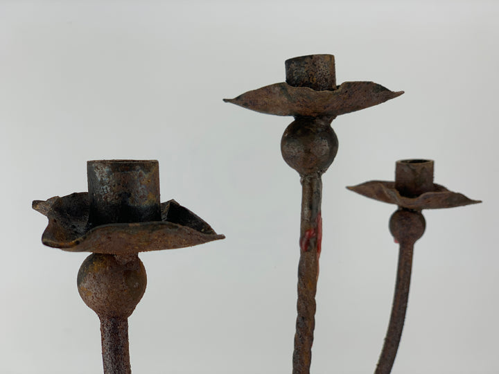 Portacandele ferro tre braccia